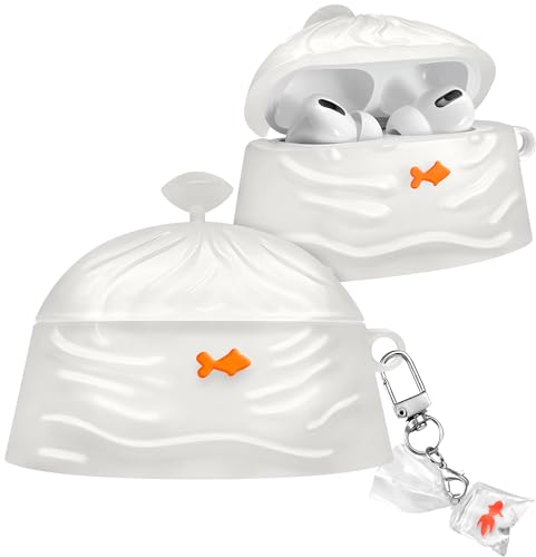 Boaretiu for Airpods Pro 2/1 Case Cute Cartoon Kawaii - with Keychain Funny Design Cover Shell for Girls Teens Women Cases for Pro 2nd/1st Fish