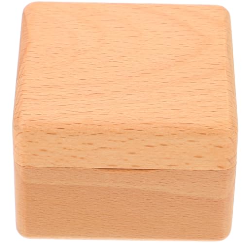 Healifty Schmuckkästchen Holz Ringbox Klein Khaki Ringhalter mit Holzfächern für Verlobungs und Eheringe für Hochzeitszeremonien und Brautgeschenke