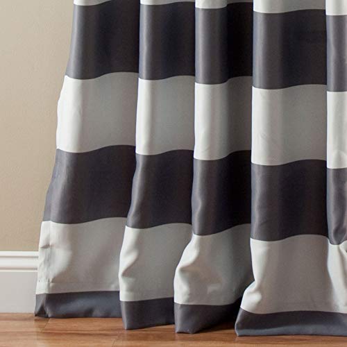 Lush Decor, 84” x 52 Stripe Blackout Curtains, Grey, W 52" x L 84" (1 Panels) - Image 4