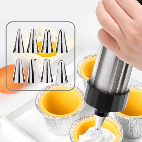 FANTEXY Stainless Steel Cookie Press Kit with 13 Discs and 8 Piping Tips for Baking and Decorating Desserts