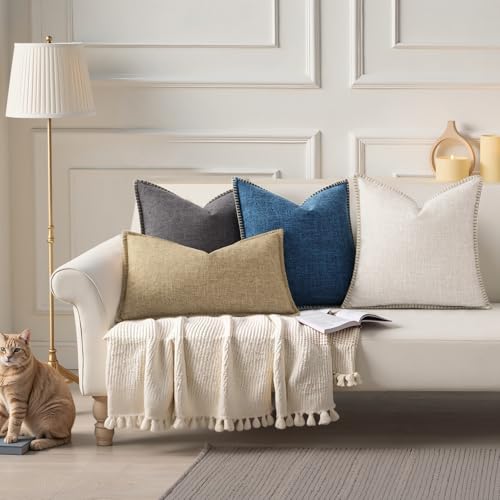 Housses de coussin beige 45x45 cm lavables pour protéger votre canapé - 7