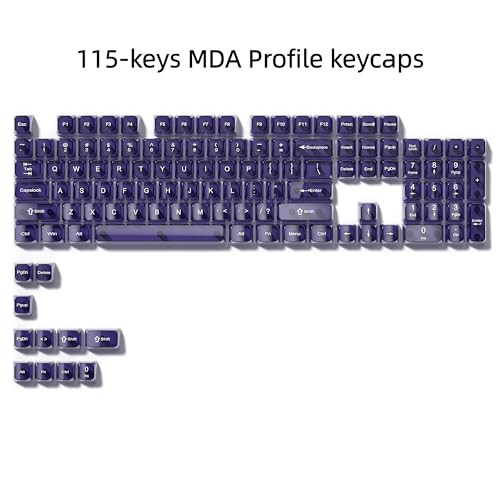 Image of dagaladoo Clear keycaps,Transparent Keyboard keycaps,Jelly Key caps Set,Shine Through keycap,MDA Profile Keyboard caps for Mx Switches Mechanical Keyboard(Purple)