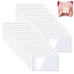 40 Pcs Self Adhesive Label Holders, Clear Plastic Card Sleeves for Business Cards Index Cards Shelf Tags Storage Bins Drawers Classroom Filing, Transparent Self Adhesive Clear Pockets 6 x 10cm