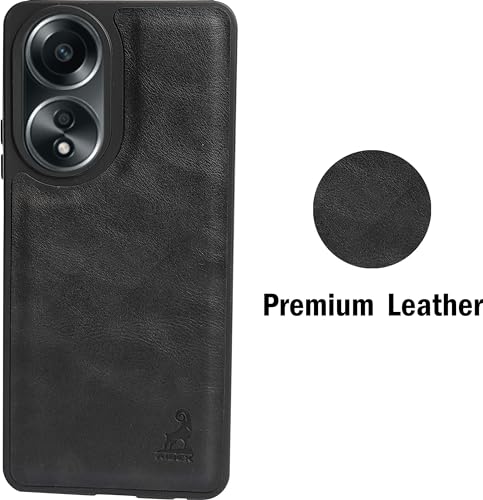 Image of AIBEX Shield Back Cover Case Compatible with Oppo A58 4G Back Cover | Flexible Vegan Leather | Full Camera Protection | Raised Edges | Super Soft-Touch | Bumper Case