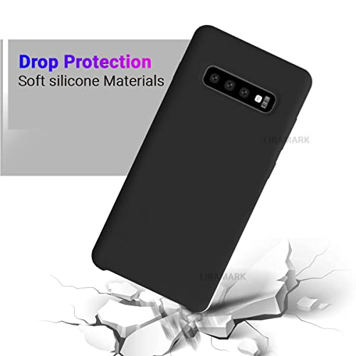 Image of LIRAMARK Liquid Silicone Soft Back Cover Case for Samsung Galaxy S10 Plus / S10+ (Black)