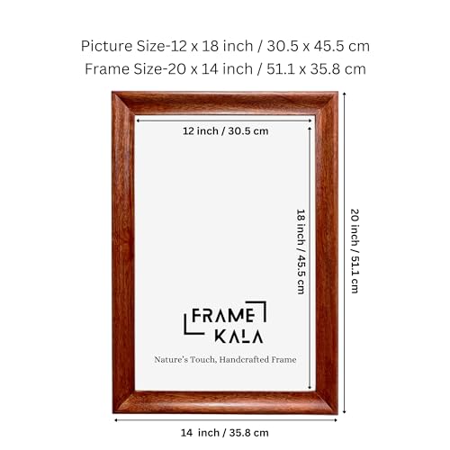 Image of Handcrafted Blue Color Vintage Wooden Photo Frame for Artworks, Pictures, Photos, Wall Frame, Home, and Office Decor - 12x18-inch Display (Warm Walnut, 12 x 18 inch Photo Size)