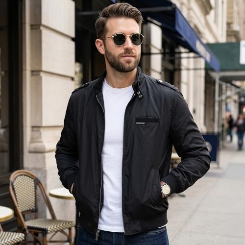 Image of Members Only Men's Iconic Racer Quilted Lining Jacket |Slim Fit|