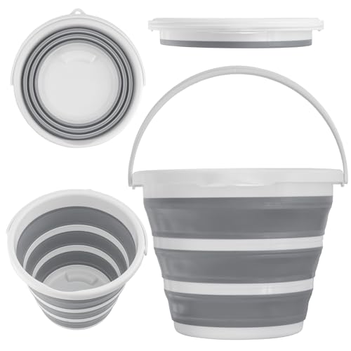 Cubo Plegable de Silicona Plastico | Capacidad 10 litros Compacto y Resistente | Ideal para Camping, Limpieza, Jardín o Playa