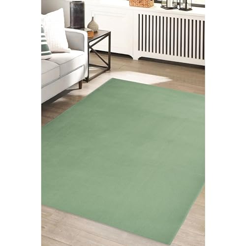 Modern Style Rugs Colorama Plain Green Cosy Small Rug. Area Rug Short Pile Rug Suitable for all Indoor Living Space - 80x150cm