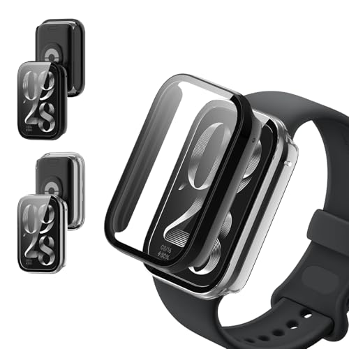 �y2���Z�b�g�zFor Xiaomi Smart Band 9 Pro �p �P�[�X �J�o�[�yKONXISA�z�X�}�[�g�E�H�b�` �P�[�X+�t�B���� ��̌^�iPC�P�[�X+�����K���X�t�j���E�ȒP �����ߗ� �C�菝�h�~ �Ռ��z�� �����[�d�\ �S�ʕی�i�u���b�N&�N��