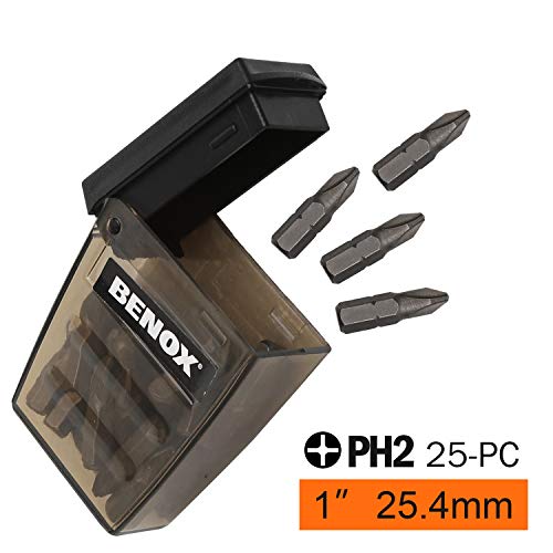BENOX BX-109008 Philips Screwdriver Power Bit Drive Bits PH2 (25, 2)