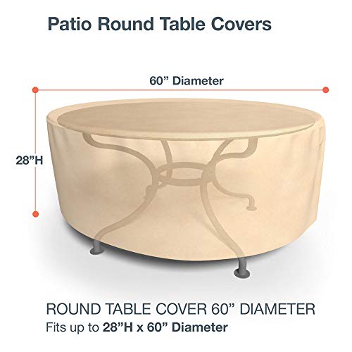 Empirepatio Classic Nutmeg Round Patio Table Cover, 60" Diameter X 28" Drop #TOP1