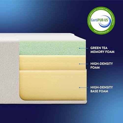 Image of Best Price Mattress Queen Mattress 6 inch Bed-In-A-Box, Green Tea Memory Foam, Cream