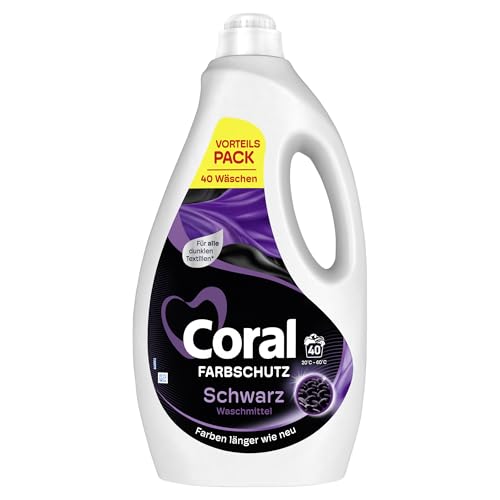 Coral Farbschutz Schwarz Waschmittel Flüssigwaschmittel für Farben länger wie neu 40 WL