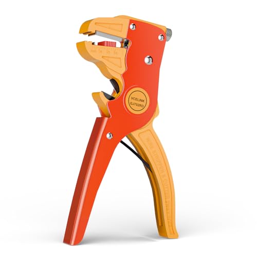 VCELINK Automatic Quick Wire Stripper and Cutter Electrical Cable Stripping Tool Adjustable for 14-24 AWG Cables with Eagle Nose in 7 Inch