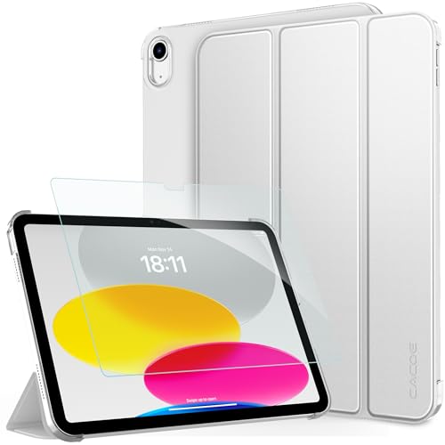 CACOE Hülle für iPad 11. Generation/iPad 10. Generation 10.9 Zoll mit Schutzfolie - Ultra Dünn mit Standfunktion Slim PU...