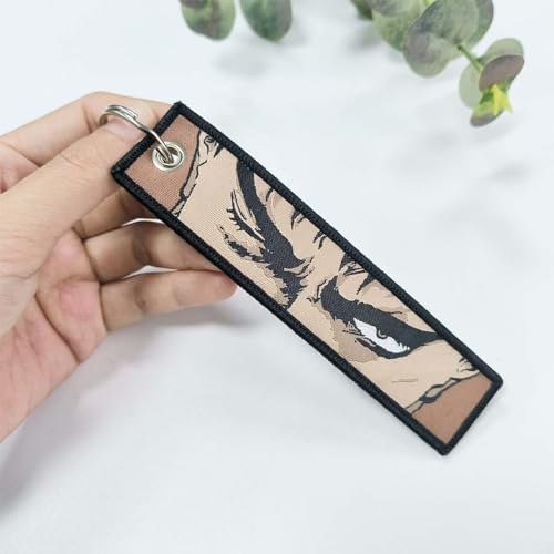 Image of 1 Pack Anime Keychain Tag Jet Tag Key Chain Cartoon Embroidered with Key Ring for Motorcycles Car Accessories