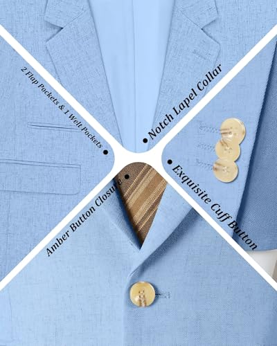 Image of Bofan Linen Boys Blazer Formal Suit Jackets for Boy Outwear Jacket & Coats for Kids Boys' Fashion Summer Wedding Outfit