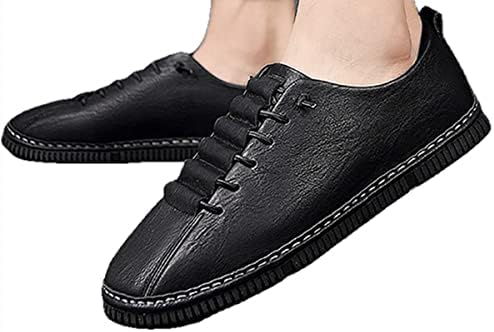 Amazon Co Jp ビジネスシューズメンズ軽量通気性カジュアルレザーシューズ滑り止めソフトフラットシューズ軽量で履きやすいドライビングシューズ ビジネスカジュアルメンズシューズファッショナブルで軽量友達に愛されています ブラックb 24 5cm ファッション