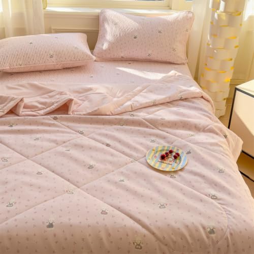 Edredón de verano para cama moderna colcha Odot zanahoria rosa de 200x230cm lavable en casa 5