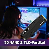 Ediloca EN855 SSD 4TB NVMe SSD M.2 mit Kühlkörper,Gaming für PS5, Laptop und Desktop PC, SSD Festplatte PCIe Gen4, bis zu 7400 MB/s, 3D NAND TLC, Internes Solid State Drive – Ansicht 8