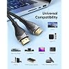 10K 8K Short HDMI Cable 15FT 2-Pack + 4FT 2-Pack Bundle, HDMI Cord 2.1 Shielded Cable 48Gbps Ultra High Speed (8K@60Hz, 4K@144Hz, HDR10+, eARC, 3D, HDCP2.3) for Monitor/HDMI Switch/Camera/TV