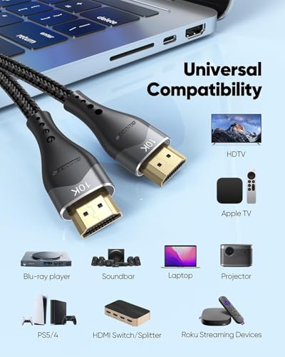 Image of HDMI Cable 6.6FT 30-Pack Bulk, 10K 8K HDMI 2.1 Cable Multipack 48Gbps Ultra High Speed Braided Cord 8K@60Hz, 4K@120Hz, eARC, Ethernet, HDR10, HDCP2.3 for PS5, Monitor, HDTV, Laptop, Blu-ray