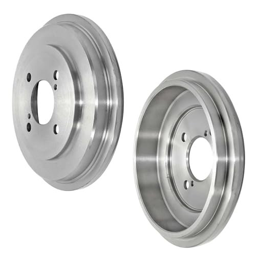 Image of Detroit Axle - 10pc Brake Kit for 2015-2020 Honda Fit, 2016 2017 2018 2019 | Front Disc Brake Rotors Ceramic Brake Pads, Rear Brakes Drums and Semi-Metallic Shoes Replacement 10.31 inch inch Rotor