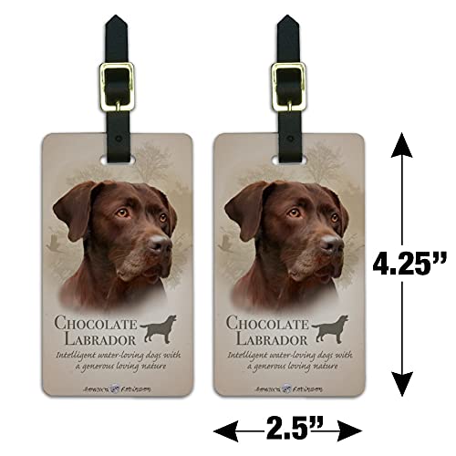 Chocolate Lab Labrador Dog Breed Luggage Id Tags Carry-On Cards - Set Of 2 #TOP5