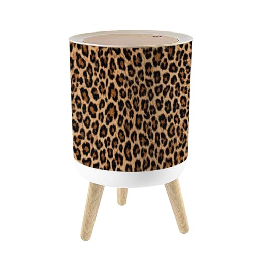 Caneca de basura de baño con tapa y estampado safari 7L