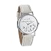 JewelryWe Unisex Female Women Ladies Girls I'm late, Whatever Love Gift Leather Strap Watches Quartz Wrist Watch (White)