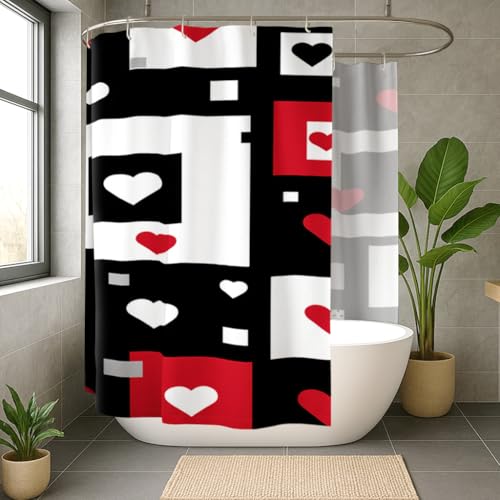 Rideau de douche carrés rectangulaires anti-moisissure
