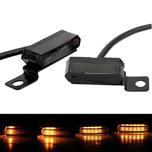 Image of ANKIA 2PCS 12V Universal Motorcycle Mini Flowing LED Turn Signal Indicator Blinker Light Brake Clutch Lever Flasher For Harley Honda Suzuki Kawasaki Yamaha Cafe Racer Cruiser ATV Motocr (Black)
