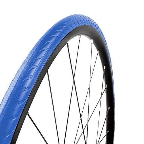 Tannus Cubierta 100% Antipinchazos 700x25c (25-622) Airless Tire New Slick | Neumático Sólido para Bici Carretera, Color Aqua (Azul), Dureza Regular Cover