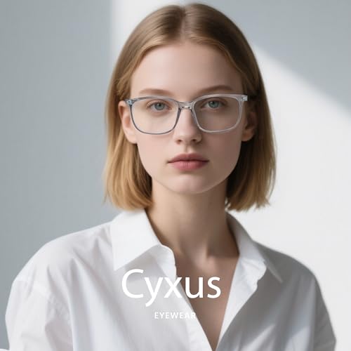 Image of Cyxus Blue Light Glasses for Men Women Reduce Eye Strain Square Frame 8083 | Eye Protection,UV Protection,Lightweight TR90 Frame,Ideal for Computer Screen Office Work