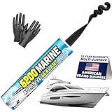 [Black] 5200 Marine Sealant for Boats & RVs-Fast-Cure (30 Mins), Waterproof, UV-Resistant, High-Bond Adhesive Sealant for Hulls, Decks,Fiberglass, Wood & Metal-Eco-Friendly, Low Odor Pond Sealant