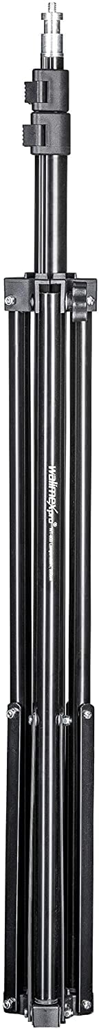 Walimex pro WT-803 - Juego de 3 trípodes para lámpara (208 cm, Aluminio, Altura máx. 208 cm, Carga máxima de 3,5 kg, para fotografía, Estudio, vídeo, Flash, luz de Anillo, con Bolsa y Adaptador)