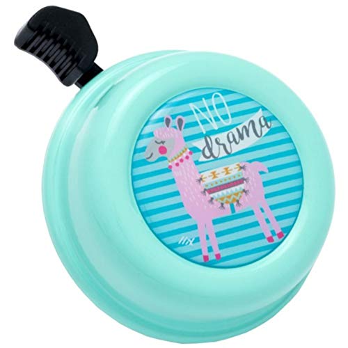 Liix Timbre de bicicleta Colour Bell No Drama Lama Animal Diseño de Lamaklingel para niños y adultos con fácil montaje (verde pastel)