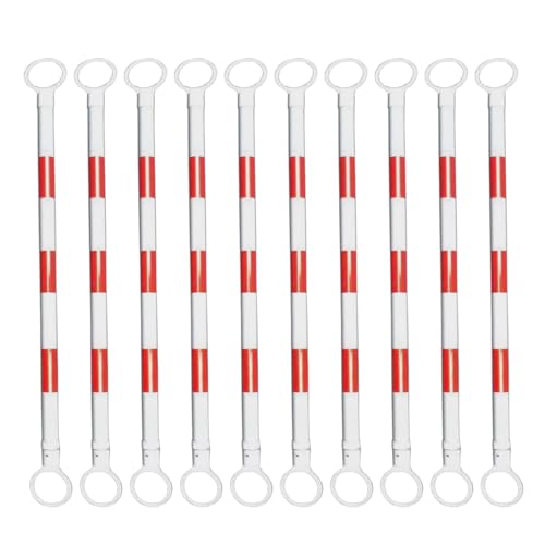 Barre pour cône de chantier extensible rouge de 1,7 à 3m | Lot de 10