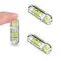 2Pcs/Set Mini Bubble Level 1.17 x 0.35 x 0.28 inch Use for RV Tripod Camera Photo Frame Wall Leveler Inclinometer Acrylic Spirit Level Bubble Measuring Instruments Layout Tools