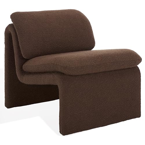 SAFAVIEH Couture Collection Ainslie Dark Brown Boucle Accent Chair (Fully