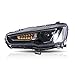 MOSTPLUS Projector Headlights W/Full Black Housing Compatible with 2008-2020 Mitsubishi Lancer/EVO X | Dynamic Turn Light
