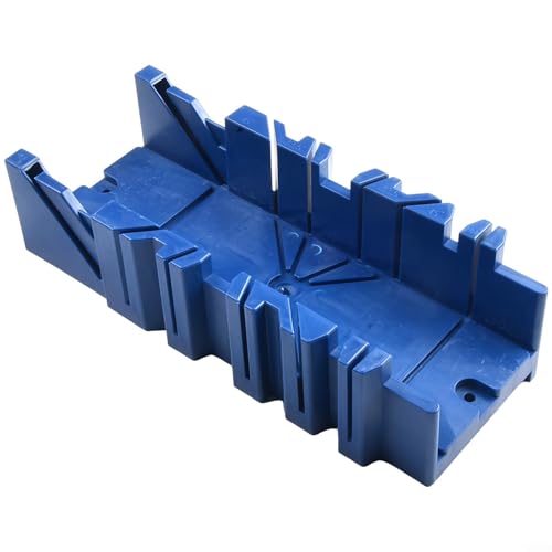 Uwithdanceme Boîte à onglets pour le travail du bois, coupe à 45 degrés et 90 degrés, bleu, plastique ABS, petit/moyen/grand (petit)