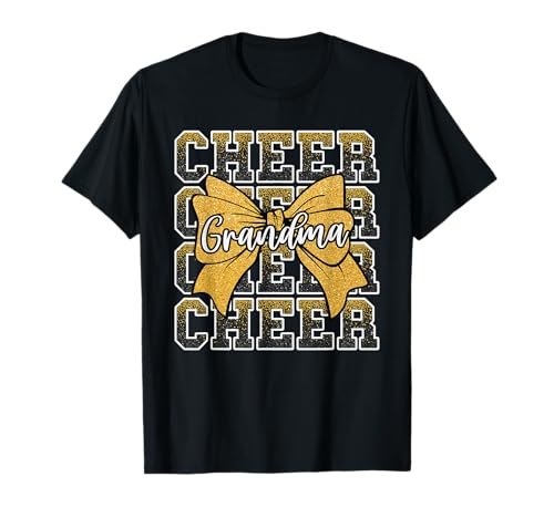 Cheer Grandma Bow Sport Cheerleader Cheerleading Amarillo Camiseta