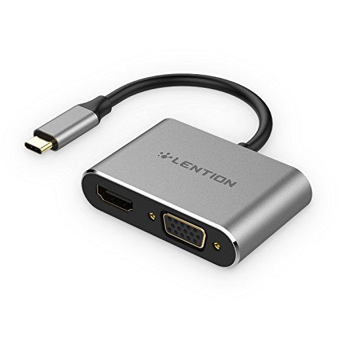 LENTION USB C to HDMI & VGA Adapter, Up to 4K/30Hz Digital AV HDMI Output Compatible 2020-2016 MacBook Pro 13/15/16, New Mac Air/iPad Pro, New Surface, Chromebook, More (CB-C51s, Space Gray)
