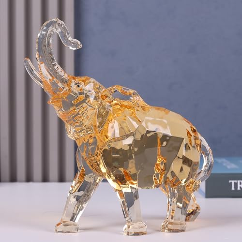 Figura de elefante acrílico transparente para decoración