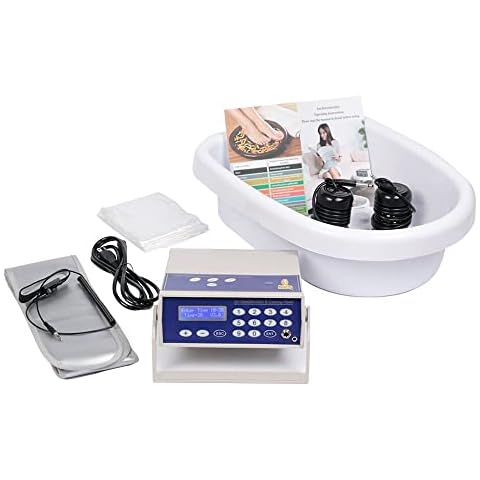 Healcity Ionic Detox Foot Bath Machine Christmas Gift Birthday Gift Foot Detox Ionic Machine Foot Spa Cleanse Negative Hydrogen System with Professional Tub Basin 10 Liners, 2 Ion Cleanse Arrays Cover
