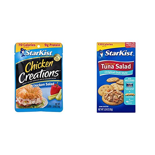 Starkist Chicken Creations, Chicken Salad, 2.6 Oz Pouch (Pack Of 12) & Ready-To-Eat Tuna Salad Kit, Original Deli Style (Pack Of 12) #TOP25