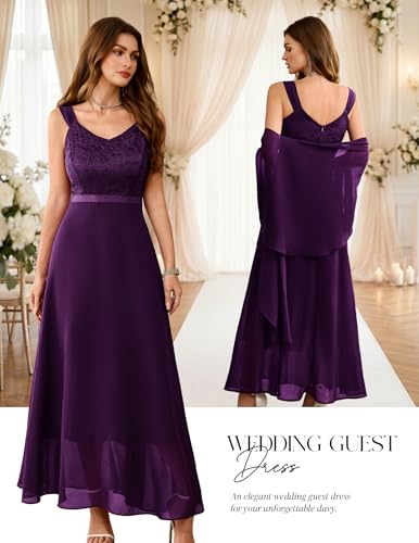 Image of BeryLove Summer Formal Wedding Guest Prom Dresses Sequin Cocktail Evening Lace Elegant Mother of The Bride Dress