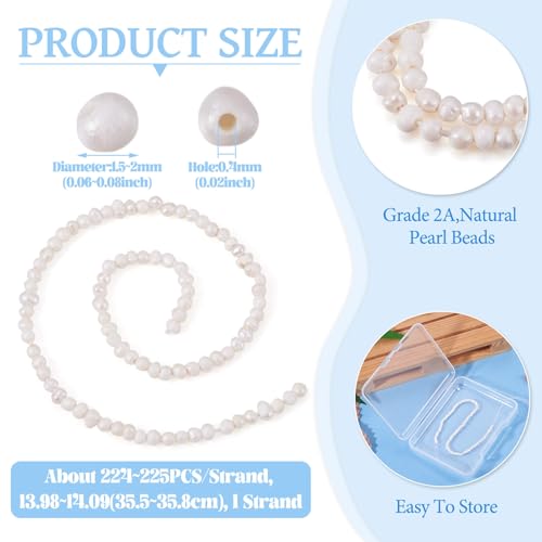Perles d'eau douce 2mm Craftdady lot de 220 pour création bracelet - 4